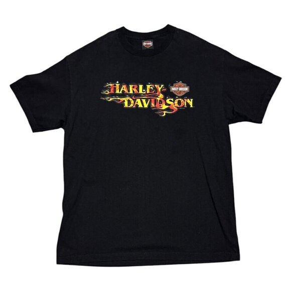 Harley Davidson Motorcycle Flames Orlando Florida Biker Tee Shirt Mens XL - Picture 1 of 5